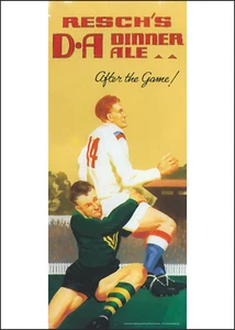Resch's DA Dinner Ale Art Print – Footballers – Pub Art 1930s – 3 sizes Poster - Picture 1 of 4