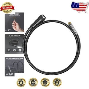 Flexible 3.3FT Endoscope Cable with Light - 5.5mm Waterproof Inspection Camera - Picture 1 of 7