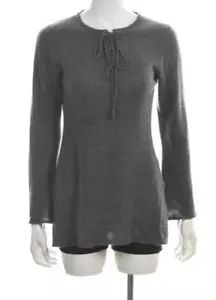 Suéter para mujer Claudia Nicole talla M gris liso cuello redondo manga larga cachemira - Imagen 1 de 5