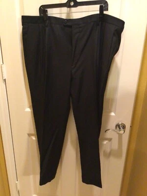 Zanella Mens Bennett Pleated Cuffed Dress Pants Rayon Black SZ 42 - Image 1 of 4