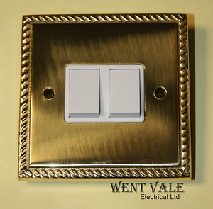 Heritage Brass Georgian Range - G992W - 6a 2 Gang 2 Way Switch Unused in Box