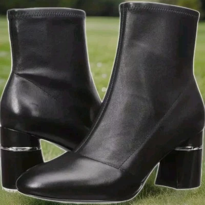3.1 Phillip Lim Mujeres Botas Elastizadas Tobillo Ciudad Cuero Oeste Negro Cremallera 8.5 Nuevas Foto 1 de 4