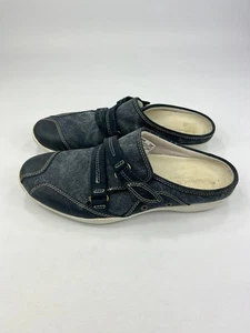 Timberland Clogs Comfort Straps Blue Denim Leather Mix Womens UK 6.5 Slip On - Picture 1 of 13