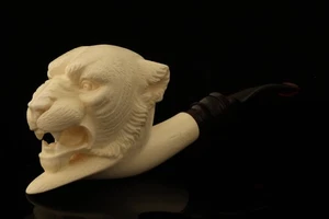 Tiger Block Meerschaum Pipe Carved by Tekin with custom case 12332 - Picture 1 of 12