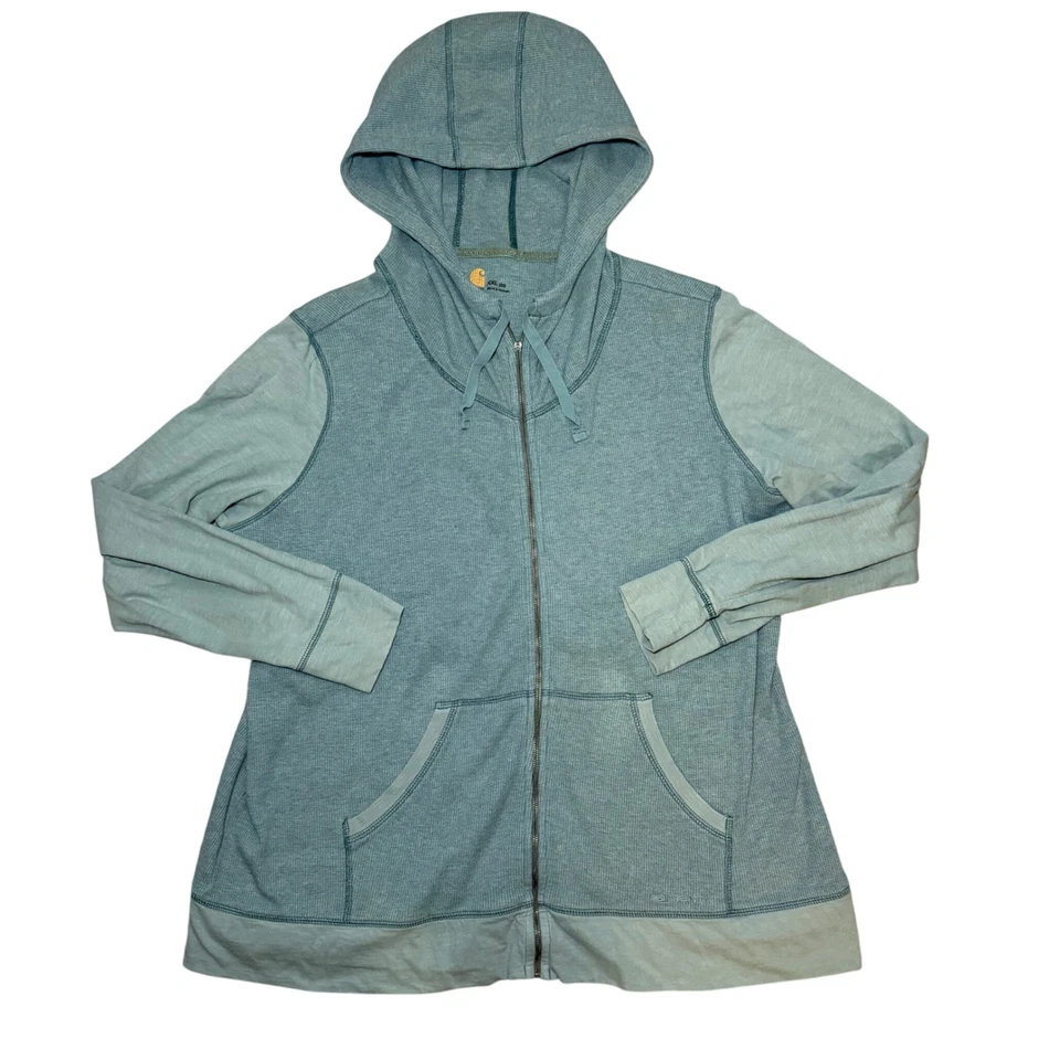Carhartt Mujer XXL Tejido Gofre Azul Térmico Cremallera Completa Sudadera con Capucha Chaqueta Informal Acogedora Foto 1 de 4