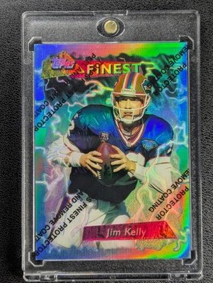 1995 Topps Finest "REFRACTOR" #181 JIM KELLY 🔥 MINT CENTERED RARE 1:792 SSP - Image 1 of 4