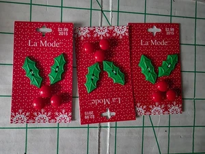 Botones de acebo La Mode. 3 paquetes - Imagen 1 de 1