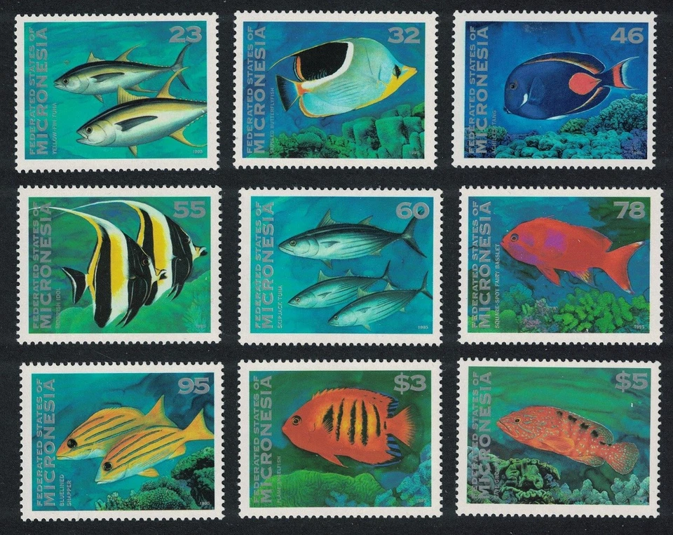 Micronesia Fish 9v Face Value $12.89 Key Values 1995 MNH SG#279=299 - Image 1 of 1