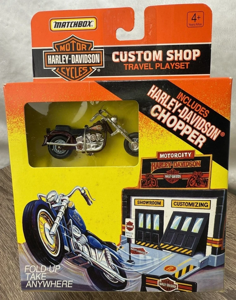 Juego de viaje Matchbox Harley-Davidson Custom Shop con picadora, nuevo - caja abierta Foto 1 de 4