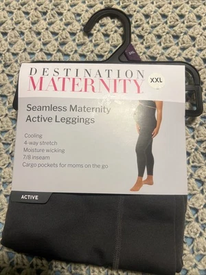 Leggings de maternidad activos sin costuras Destination Maternity para mujer talla XXL grises Foto 1 de 4