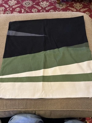 Funda de Almohada Ikea Verde Negro Beige Rayas 20" x 20" Algodón (TD) Foto 1 de 3