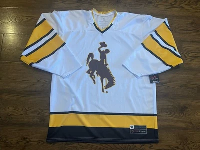 Wyoming Cowboys GameDay Greats Prosphere  Hockey Jersey - White - XL - New NWT - Image 1 of 4