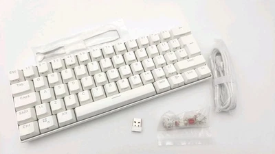 ROYAL KLUDGE RK61 Wireless Mechanical Keyboard 2.4Ghz/BT5.0/USB-C White-Red RGB - Image 1 of 4