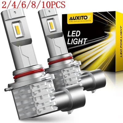 AUXITO LED Fog Driving Light Bulb H10 9145 9140 Amber Yellow 3000K CANBUS H 2/4X - Image 1 of 4