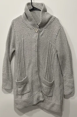 Cárdigan Suéter Prana Elsin Para Mujer XL Gris Lagenlook Mezcla Algodón Lana Foto 1 de 4