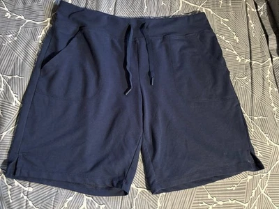 运动工作短裤海军蓝女式中号 (8-10) 运动服锻炼 — 第 1/4 张图片