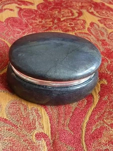 Alabaster Schmuckschatulle mit Scharnier echt handgeschnitzt italienisch - Bild 1 von 6