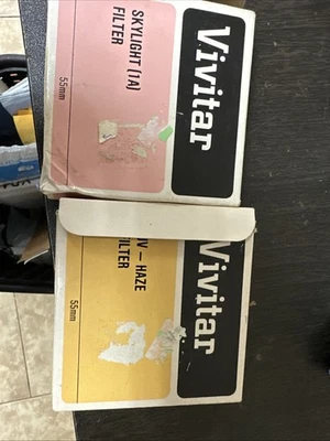 Vivitar 55mm Lens Filter UV-HAZE and SKYLIGHT (1A) Vintage Made In Japan New - Image 1 of 4