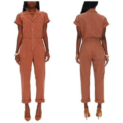 Mono PISTOLA Grover para mujer XS marrón canela manga corta utilitario traje de caldera Foto 1 de 4