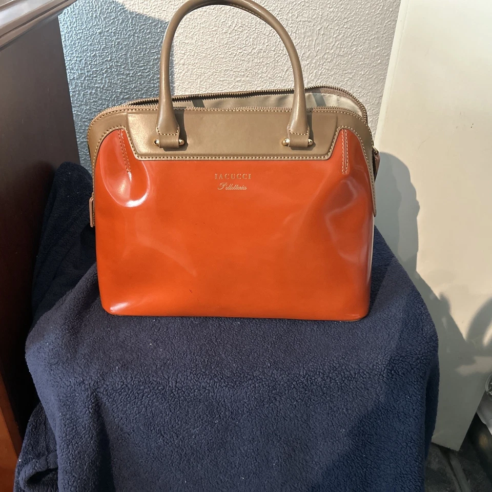 Hermoso bolso de mano italiano de cuero genuino Iacocci Foto 1 de 4