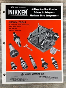 Vtg Nikken Tools 1969 Catalog Milling Machine Chucks Arbors Shop Equipment - Picture 1 of 6