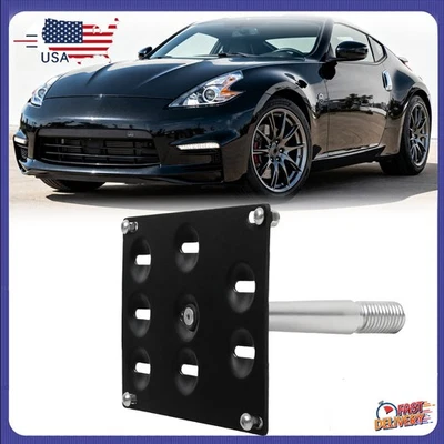 Juego de soportes de montaje de matrícula de gancho de remolque para GTR 370Z Juke Sentra Q50 G37 Q60 EE. UU. Foto 1 de 4