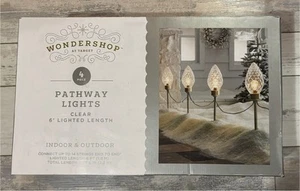 Wondershop Pathway Luci di Natale Confezione da 4 - Trasparente - Lunghezza Illuminata 6’ - NUOVO - Foto 1 di 5