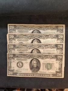 (4) 1934-A $20 Dollar Bills - Picture 1 of 1