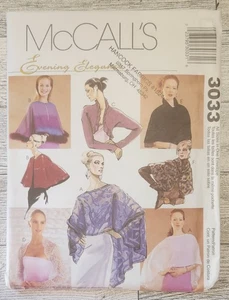 McCall's 3033 Evening Elegant Misses' Evening Cover-Ups ~ Size 4 - 18 - Picture 1 of 3