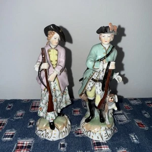 Dresden Figurine Porcelain Pair 16cm tall. Original with hallmark on base. - Picture 1 of 24