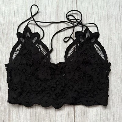 New Free People Intimately FP Adella Longline Bralette Black S - Image 1 of 3