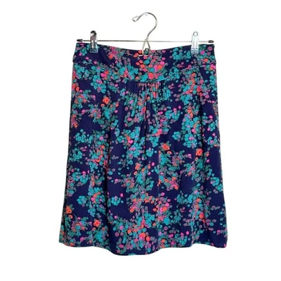 Boden Falda Línea A Azul Rosa Ditzy Estampado Floral Forrado con Cierre de Cremallera Talla 4 Foto 1 de 4