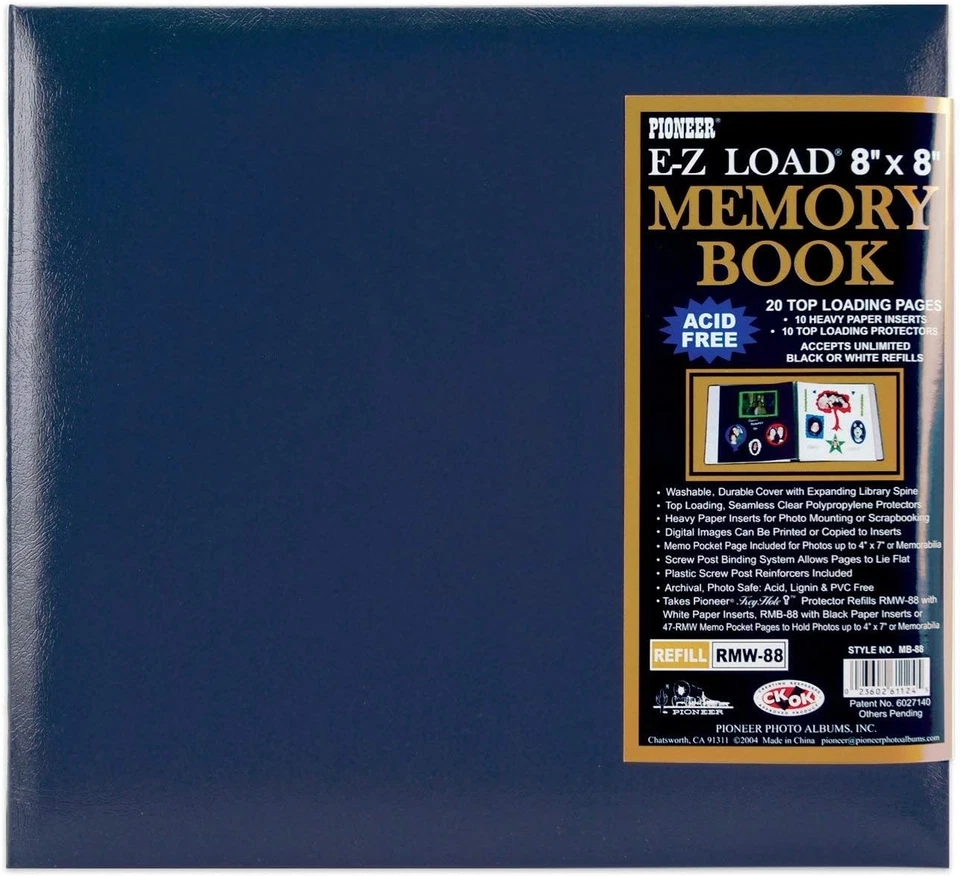 Libro de memoria/libro de recortes Pioneer MB-88 8x8 azul marino (mismo envío cualquier cantidad) Foto 1 de 1