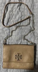 Tory Burch Britten Chain Wallet Crossbody Clutch Tasche French Gray - GEBRAUCHT - Bild 1 von 7