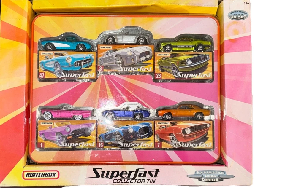 Matchbox 2005 Target Decos 6 Cars Superfast Collector Tin 1 of 20 500