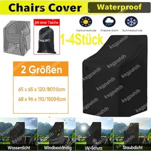 4X Cubierta de Muebles de Jardín Impermeable Funda Protectora Sillas Apilables Silla Cubierta - Imagen 1 de 26