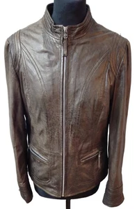 Chaqueta de cuero marrón para mujer Julia & Roma talla M - Imagen 1 de 8