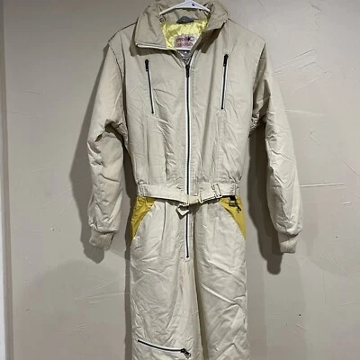 De colección Para Mujer Talla 10 Spyder Traje de Nieve Mono de Nieve Traje de Esquí Años 80 Blanco  Foto 1 de 4