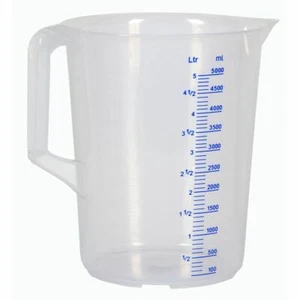 HÜNERSDORFF 939000 Messbecher Messkanne Plastik transparent 5000ml 5L 5 Liter - Bild 1 von 1