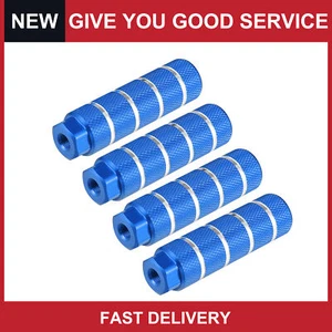 Universal Bicycle Rear Foot Pegs Footrests Blue Fit 3/8 Inch Axles Pack of 4 - Picture 1 of 7