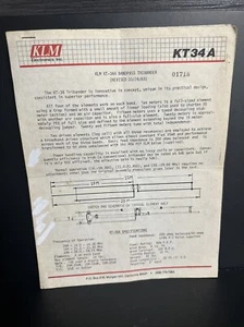 KLM KT34A Band Pass Tribander Instrucciones de montaje, lista de piezas 1980/1983 - Imagen 1 de 8