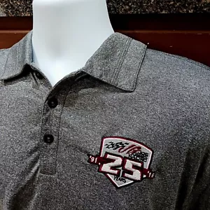 Joe Gibbs Racing 25 Anniversary Team Issue Large Gray Nike Polo Shirt NASCAR - Picture 1 of 8