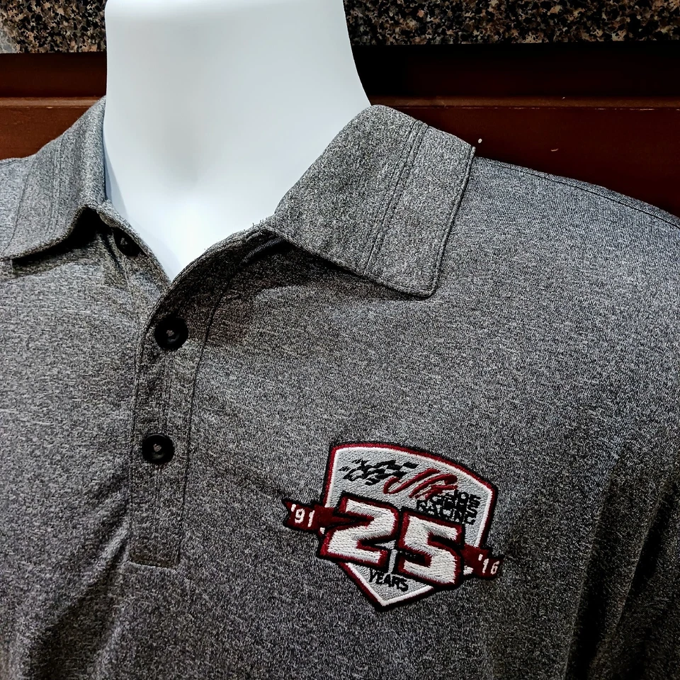 Joe Gibbs Racing 25 Aniversario Equipo Edición Grande Gris Nike Polo NASCAR Foto 1 de 4
