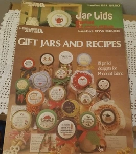 Cross Stitch Leaflet Lot Of 2 Leisure Arts 211 Gift Jars Recipes 374 Jar Lids - Picture 1 of 9