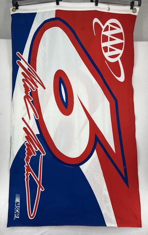 Vintage Mark Martin Nascar #6 Two-Sided Banner Flag w/ Brass Eyelets - 5' x 3' Cover