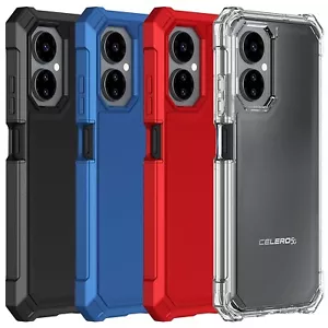 Custodia per Boost Mobile Celero 5G/Celero 5G+ 2024 2 strati angoli TPU bumper cover - Foto 1 di 29