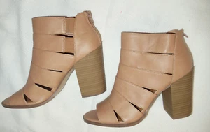 NEW REPORT womens shoes open toe, block heel, zip closure  WMS 8.5 BLANCHE - Picture 1 of 13