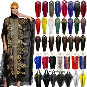 Ramadan Women Muslim Abaya Dubai Maxi Dress Kaftan Morocco Kaftan Arab Gown Robe - Bild 1 von 225