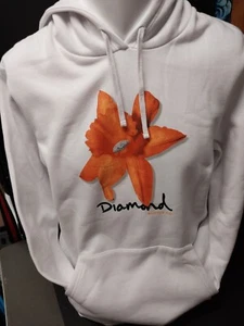Size X (Runs Small) - Diamond Supply Co Flower Script Logo Pullover Hoodie White - Picture 1 of 11