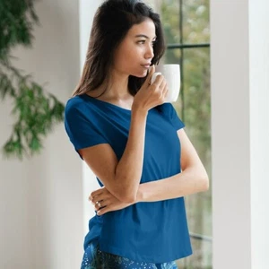 Dolman de bambú con cuello en V para mujer - azul océano - grande - Imagen 1 de 1